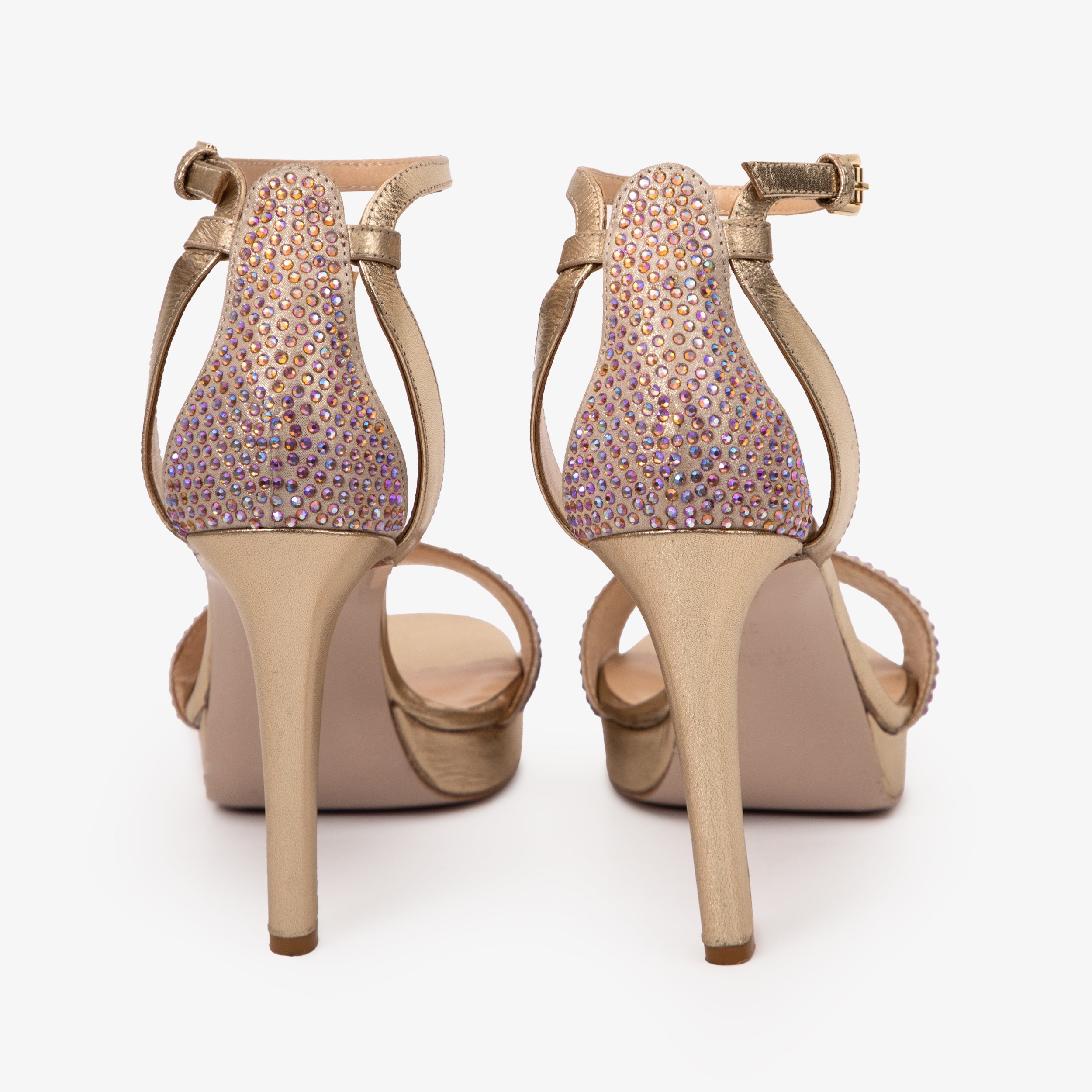 The Mars Platform Heel Gold Leather Women's Sandal - Vinci Leather