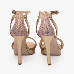 The Mars Platform Heel Gold Leather Women's Sandal - Vinci Leather