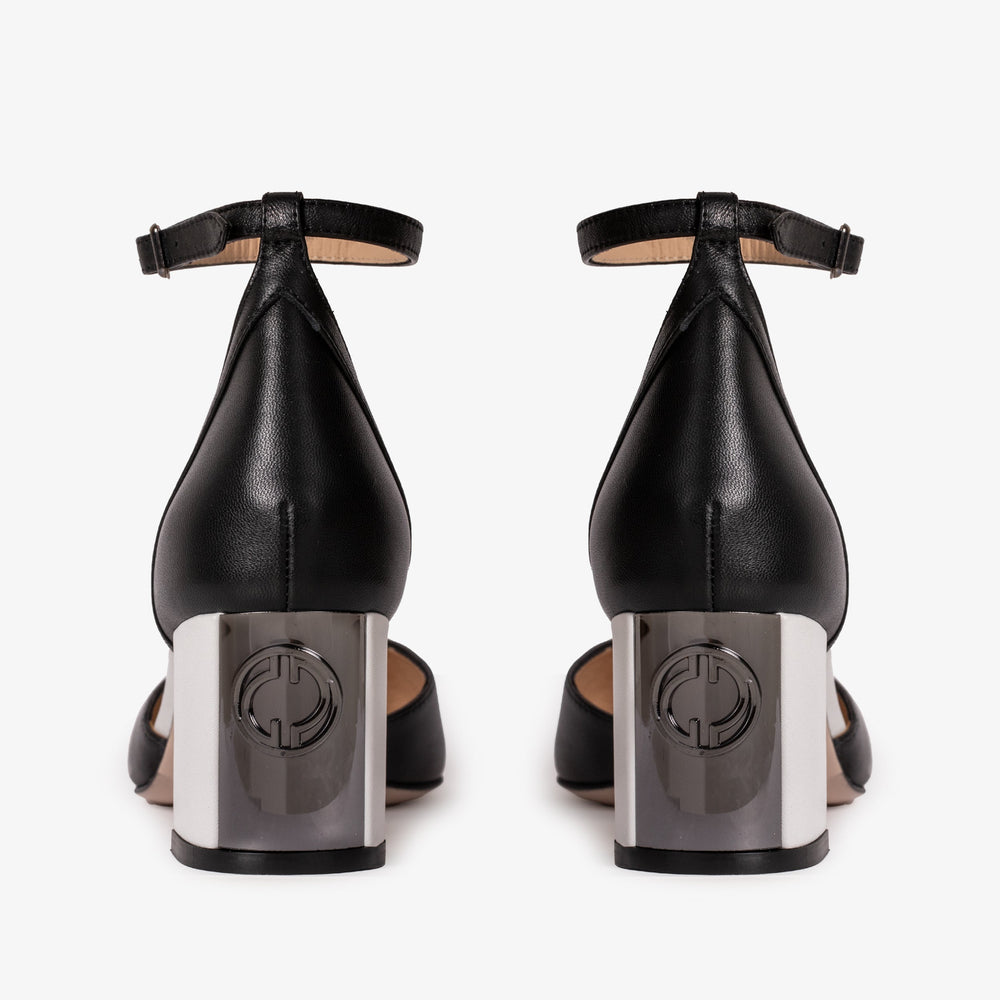 The Noella Black Leather Sandal - Vinci Leather