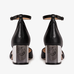 The Noella Black Leather Sandal - Vinci Leather