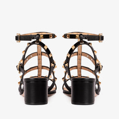 The Nejapa Black Multi Strap Leather Sandal - Vinci Leather