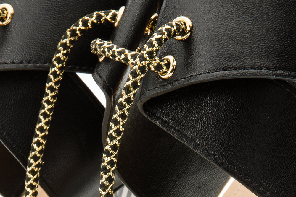 The Bloke Black Leather Ankle Strap Sandal - Vinci Leather