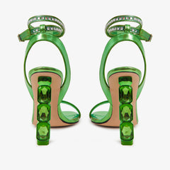 The Torola Green Stony Heel Leather Sandal Final Sale! - Vinci Leather