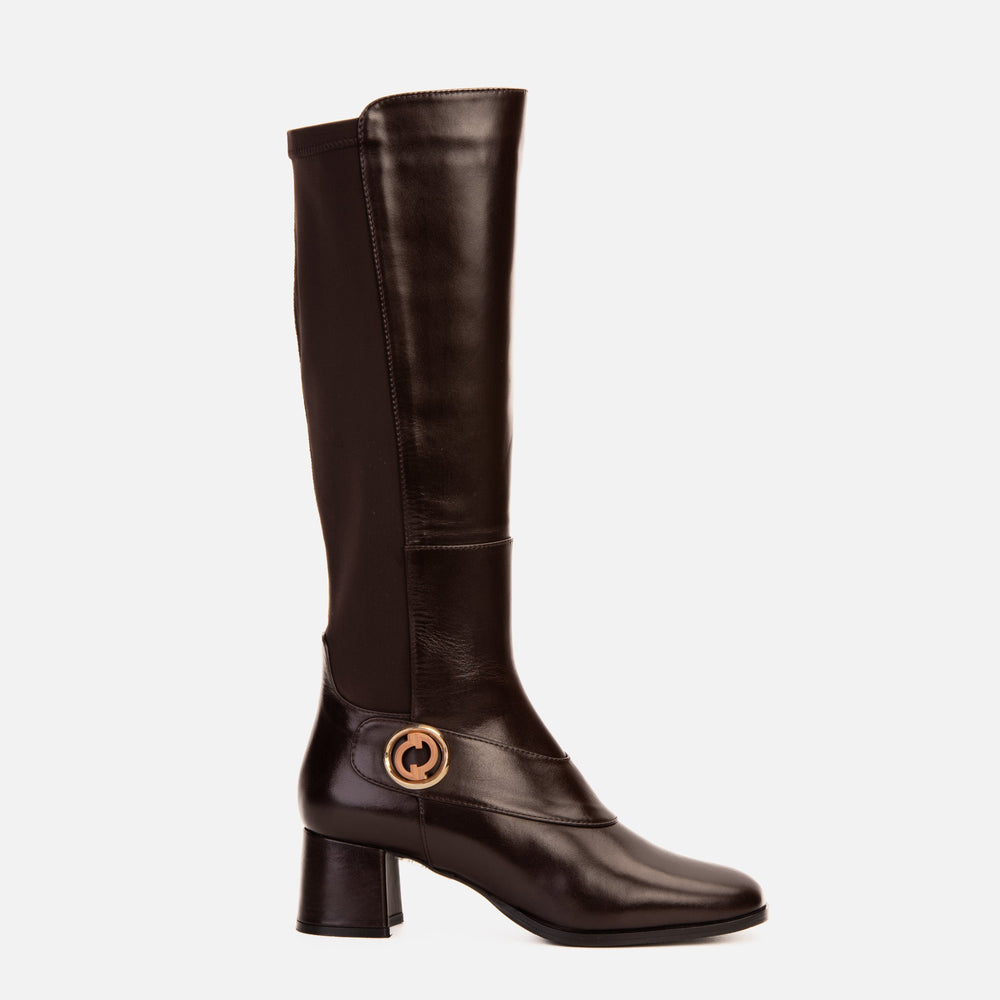 The Windsor Brown Leather Knee High Boot - Vinci Leather