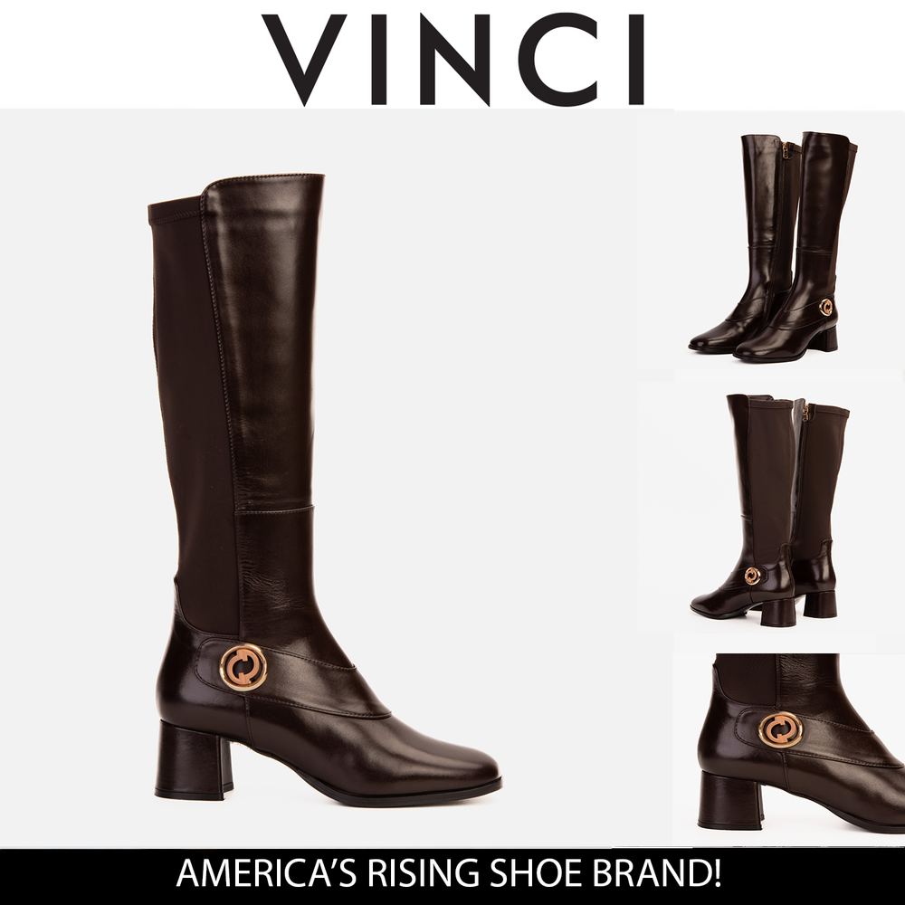 The Windsor Brown Leather Knee High Boot - Vinci Leather
