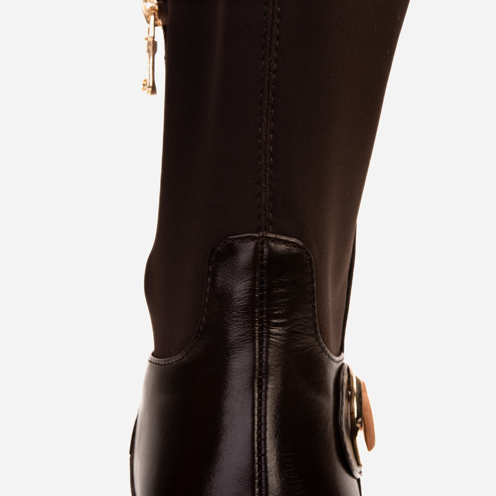 The Windsor Brown Leather Knee High Boot - Vinci Leather
