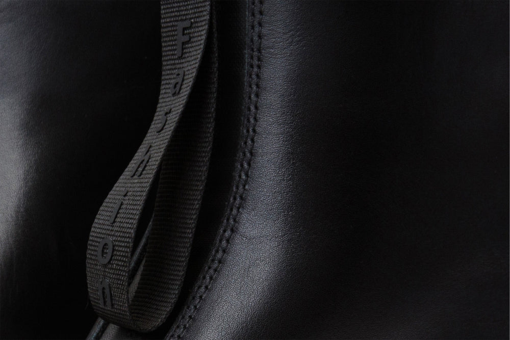 The Tackle Black Leather Block Heel Boot - Vinci Leather
