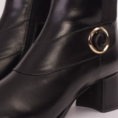The Windsor Black Leather Knee High Boot - Vinci Leather