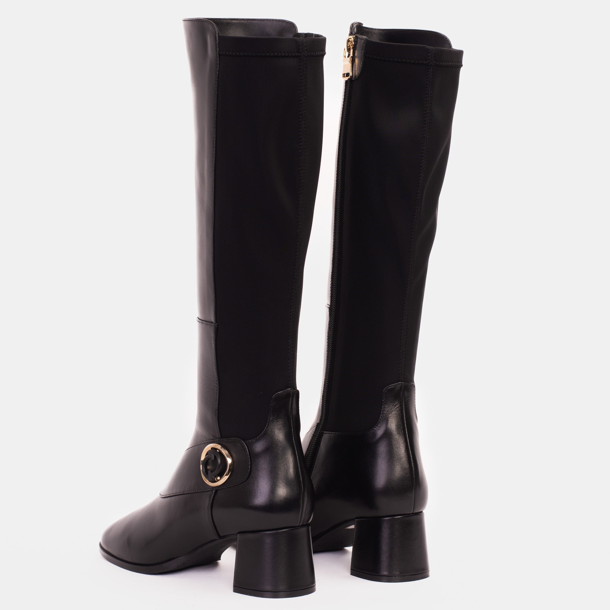 The Windsor Black Leather Knee High Boot - Vinci Leather