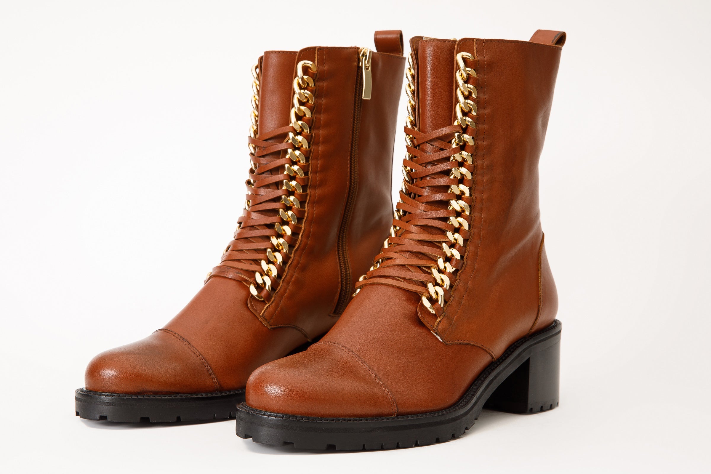 The Tuna Tan Leather Mid Calf  Boot - Vinci Leather