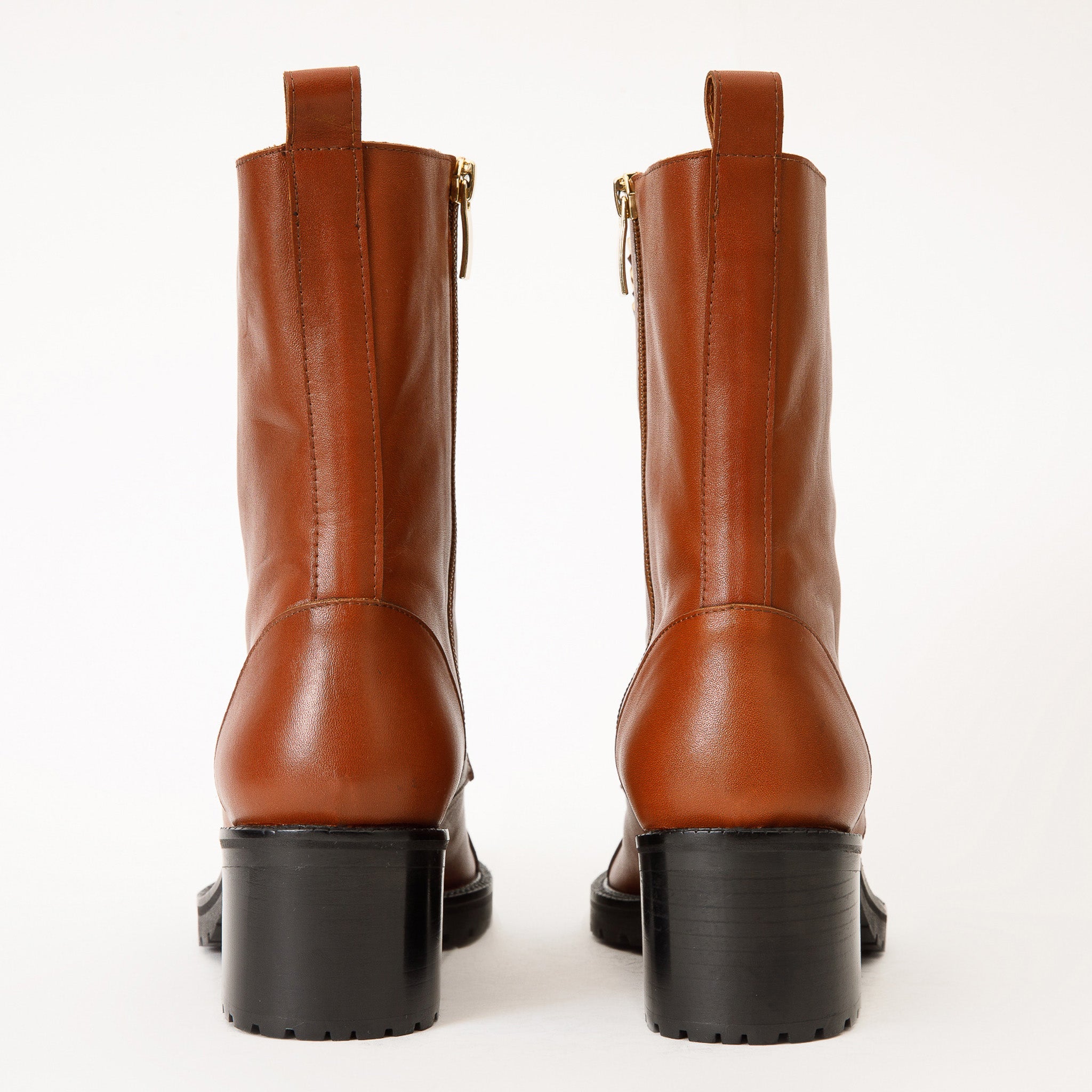 The Tuna Tan Leather Mid Calf  Boot - Vinci Leather
