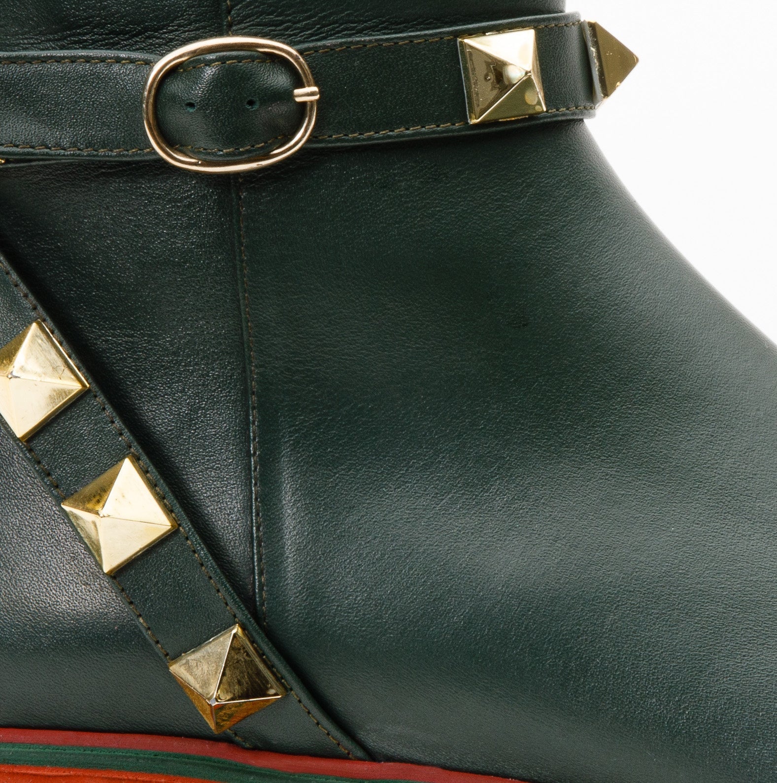 The Prag Green Leather Ankle Booto - Vinci Leather
