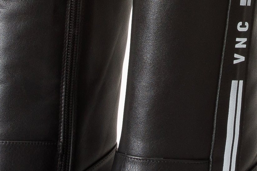 The Loretto Black Leather Block Heel Mid Calf Boot - Vinci Leather