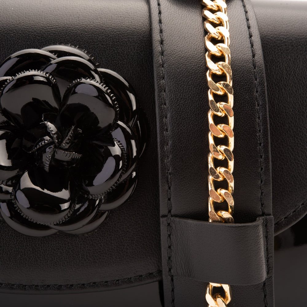 The Diva Black Leather Handbag - Vinci Leather
