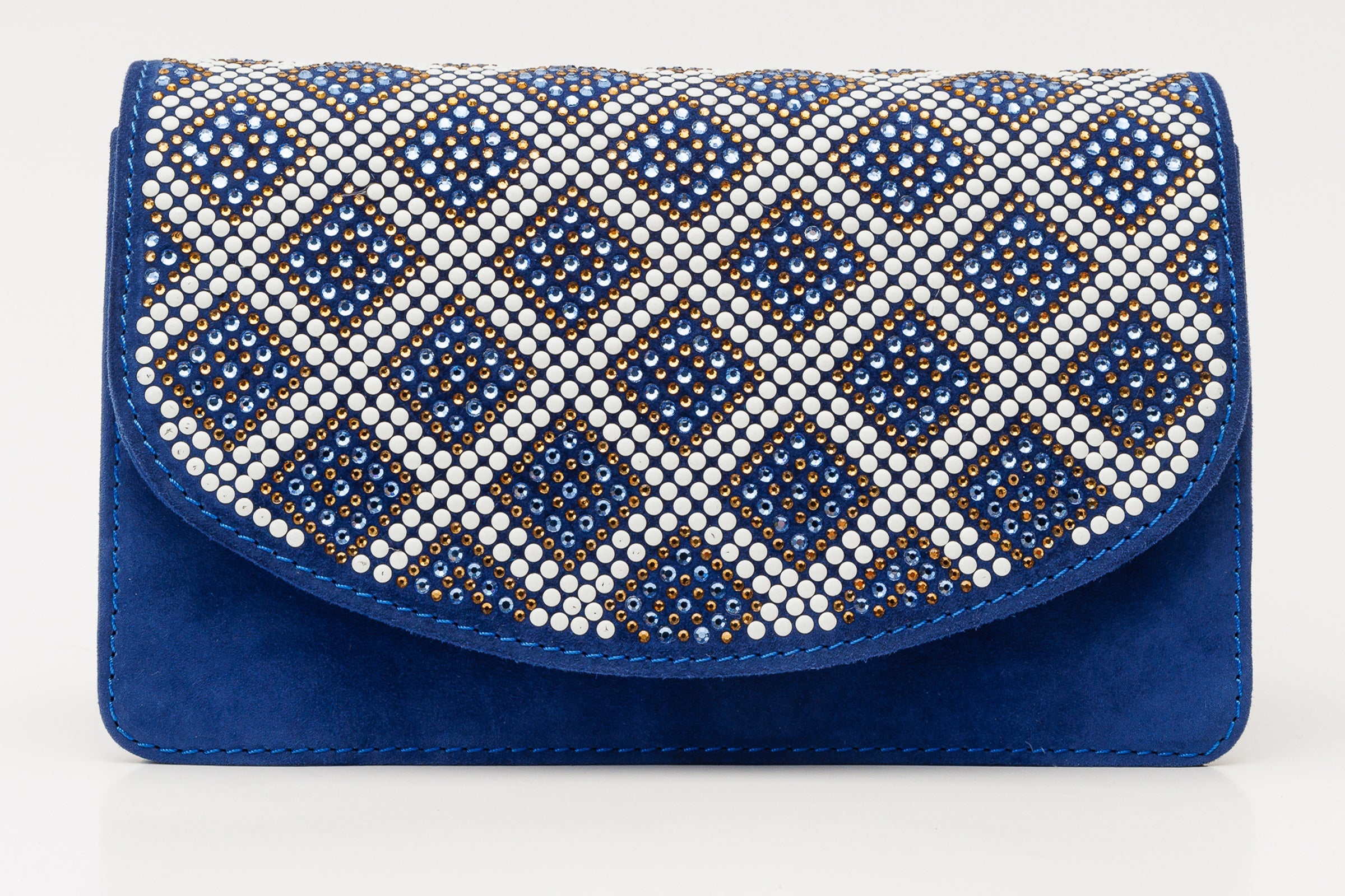 The Nampula Sax Blue Glitter Leather Handbag - Vinci Leather