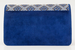 The Nampula Sax Blue Glitter Leather Handbag - Vinci Leather