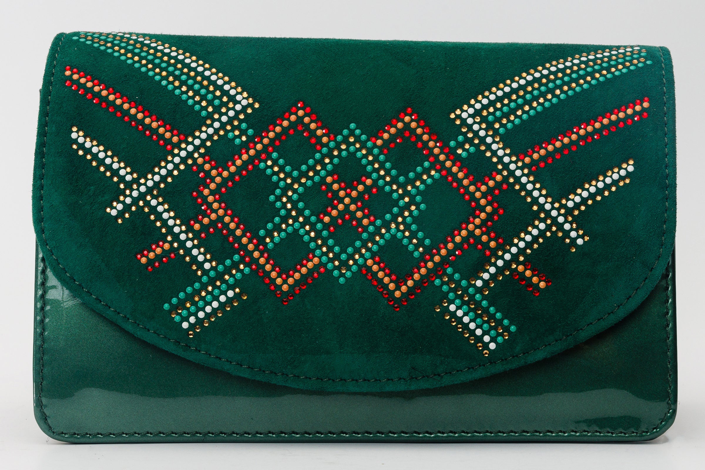 The Palma Green Glitter Leather Handbag - Vinci Leather