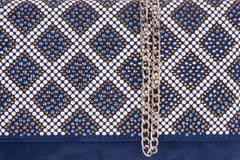 The Nampula Sax Blue Glitter Suede Leather Clutch - Vinci Leather