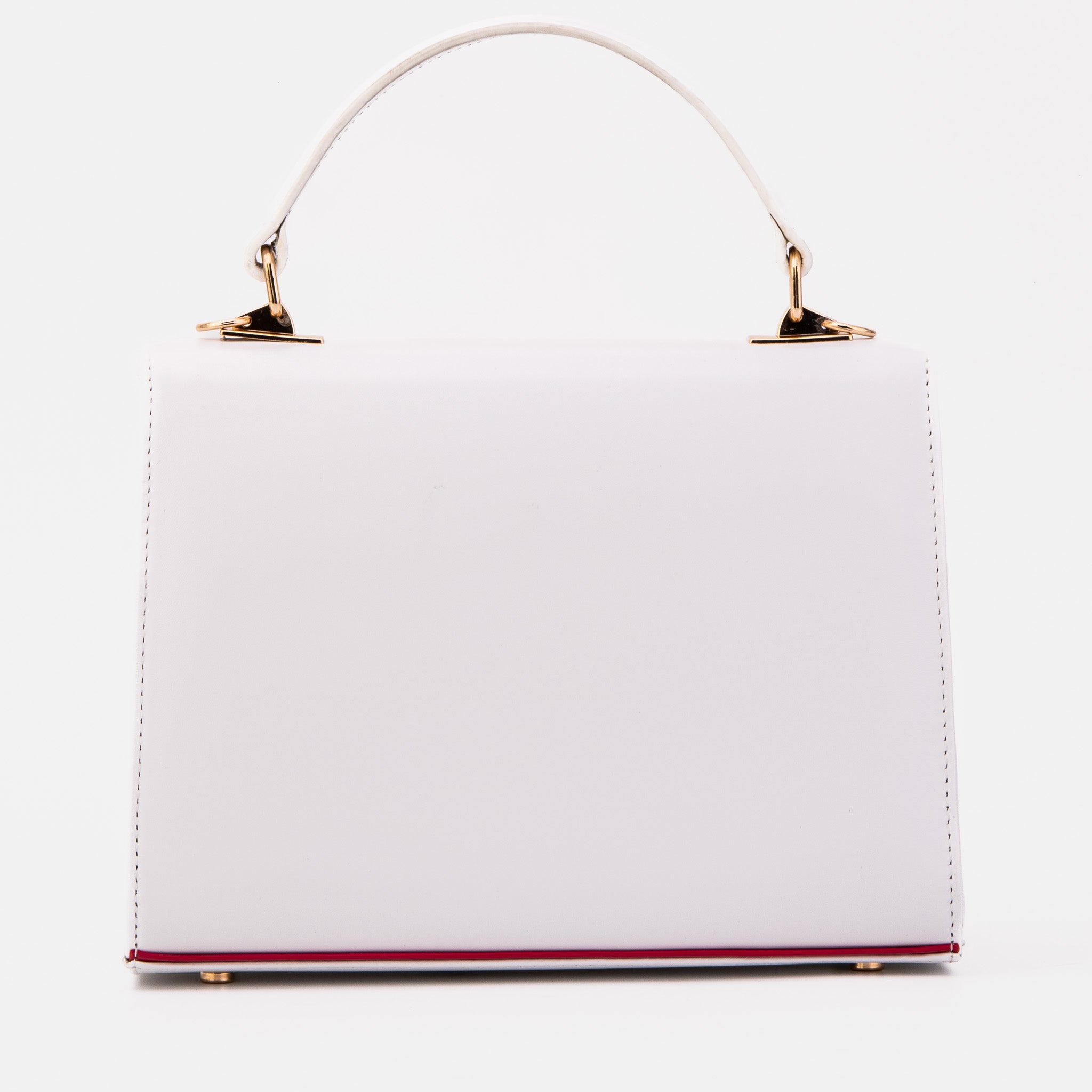 The Ege White Leather Handbag - Vinci Leather