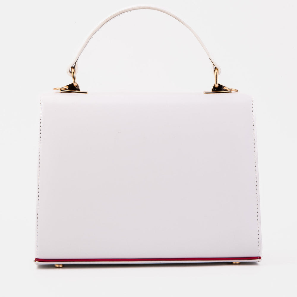The Ege White Leather Handbag - Vinci Leather