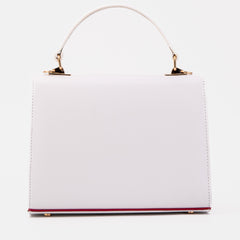 The Ege White Leather Handbag - Vinci Leather