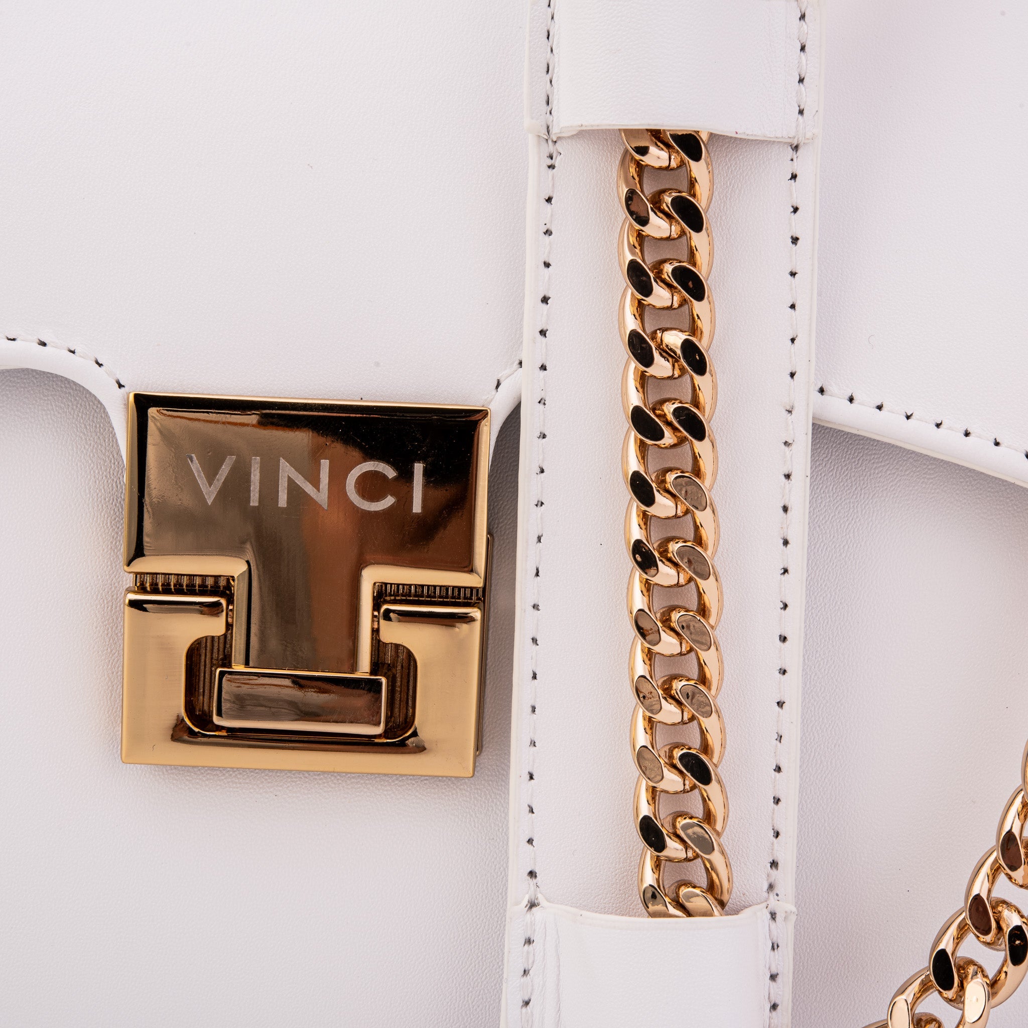 The Ege White Leather Handbag - Vinci Leather