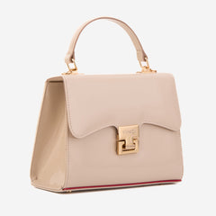 The Ege Beige Leather Handbag - Vinci Leather