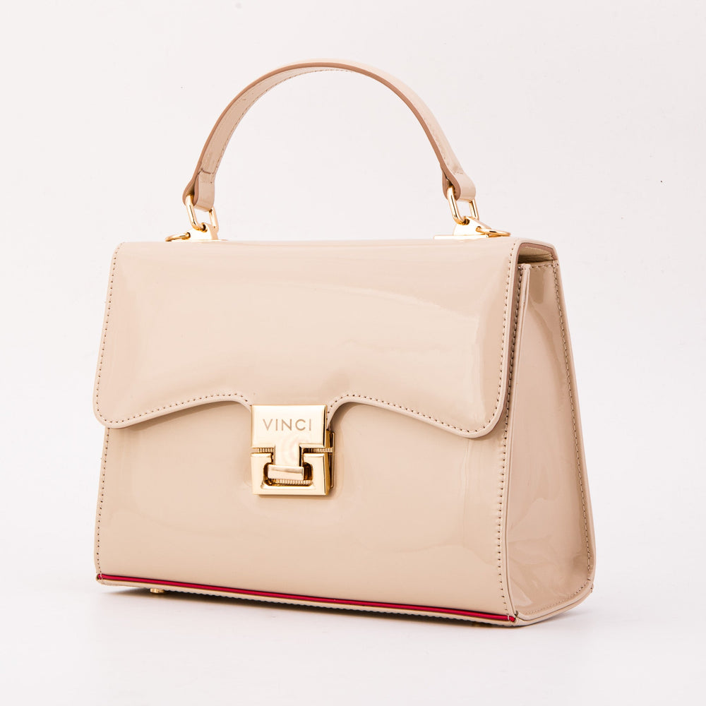 The Ege Beige Leather Handbag - Vinci Leather