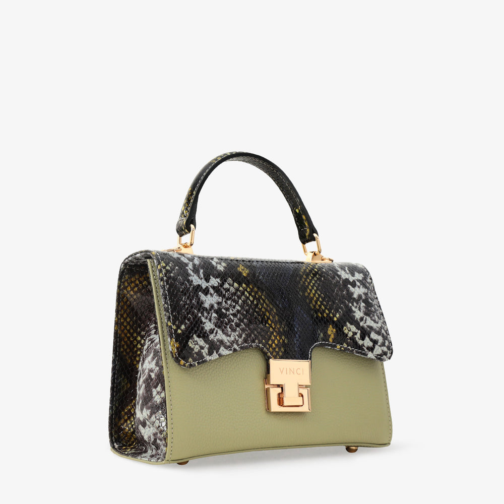 The Venezia Green Leather Handbag - Vinci Leather