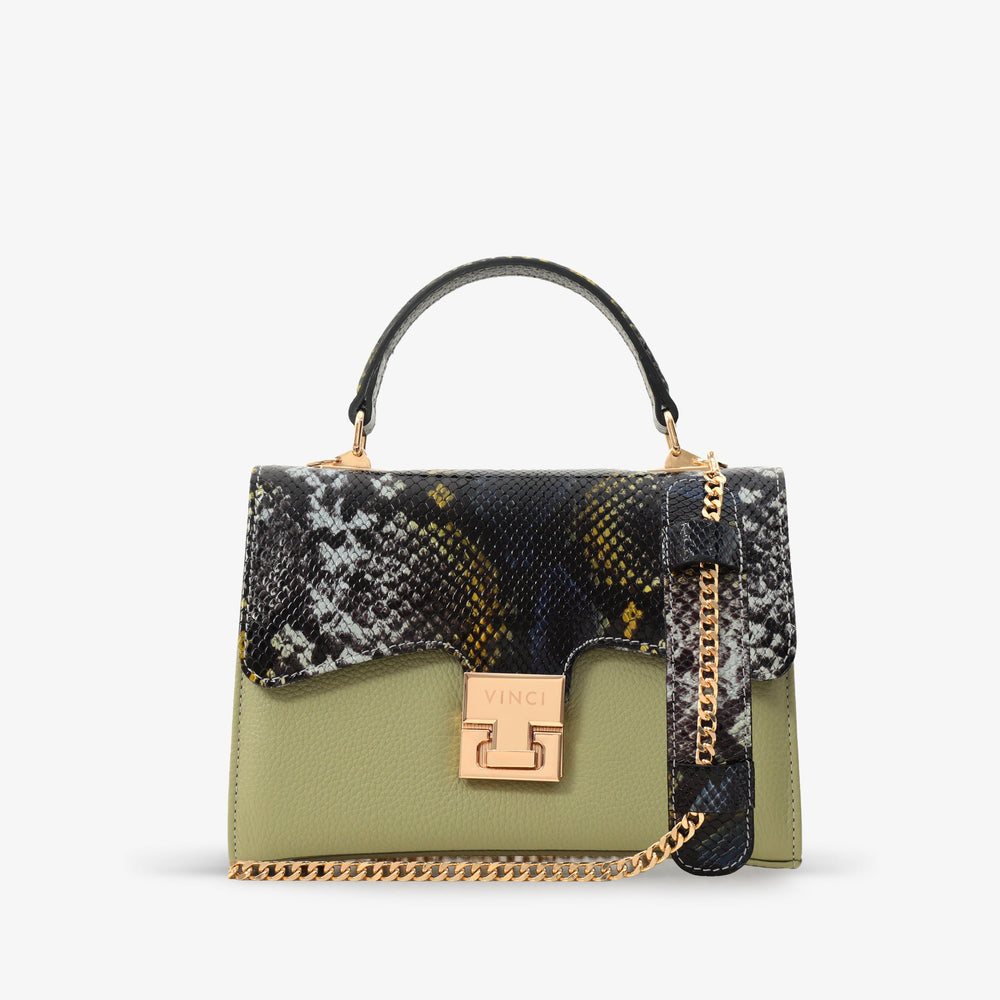 The Venezia Green Leather Handbag - Vinci Leather