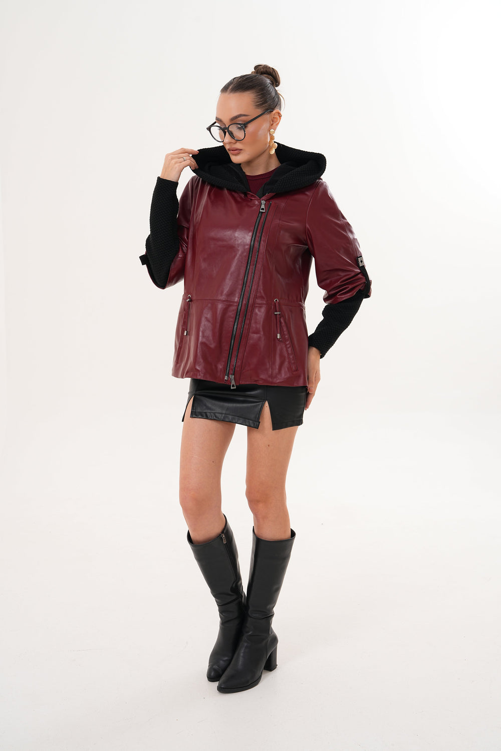 The Hudson Burgundy Leather Jacket - Vinci Leather
