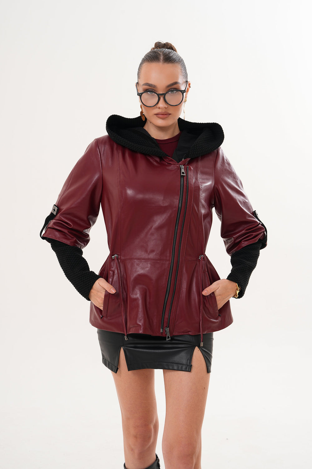The Hudson Burgundy Leather Jacket - Vinci Leather