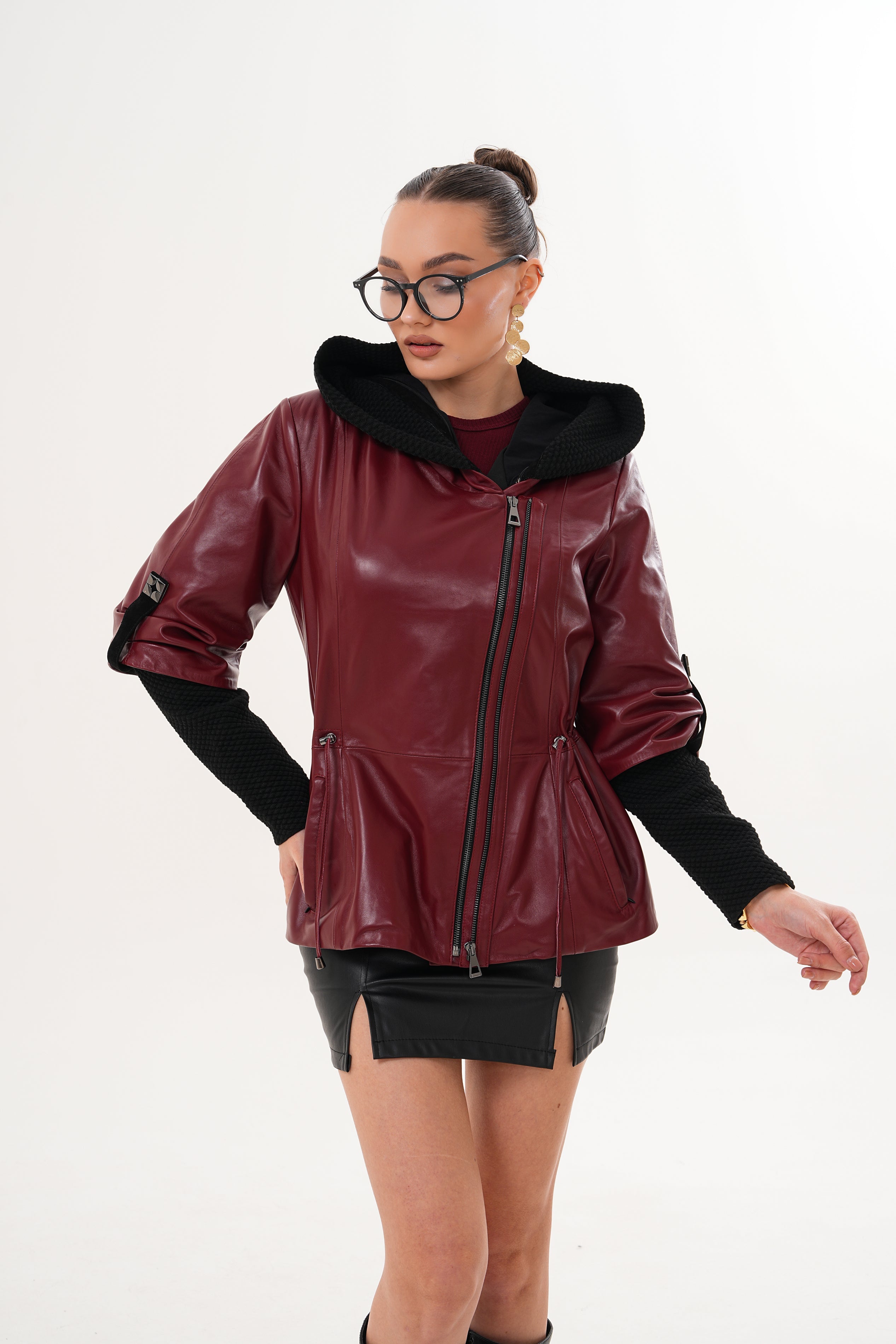 The Hudson Burgundy Leather Jacket - Vinci Leather