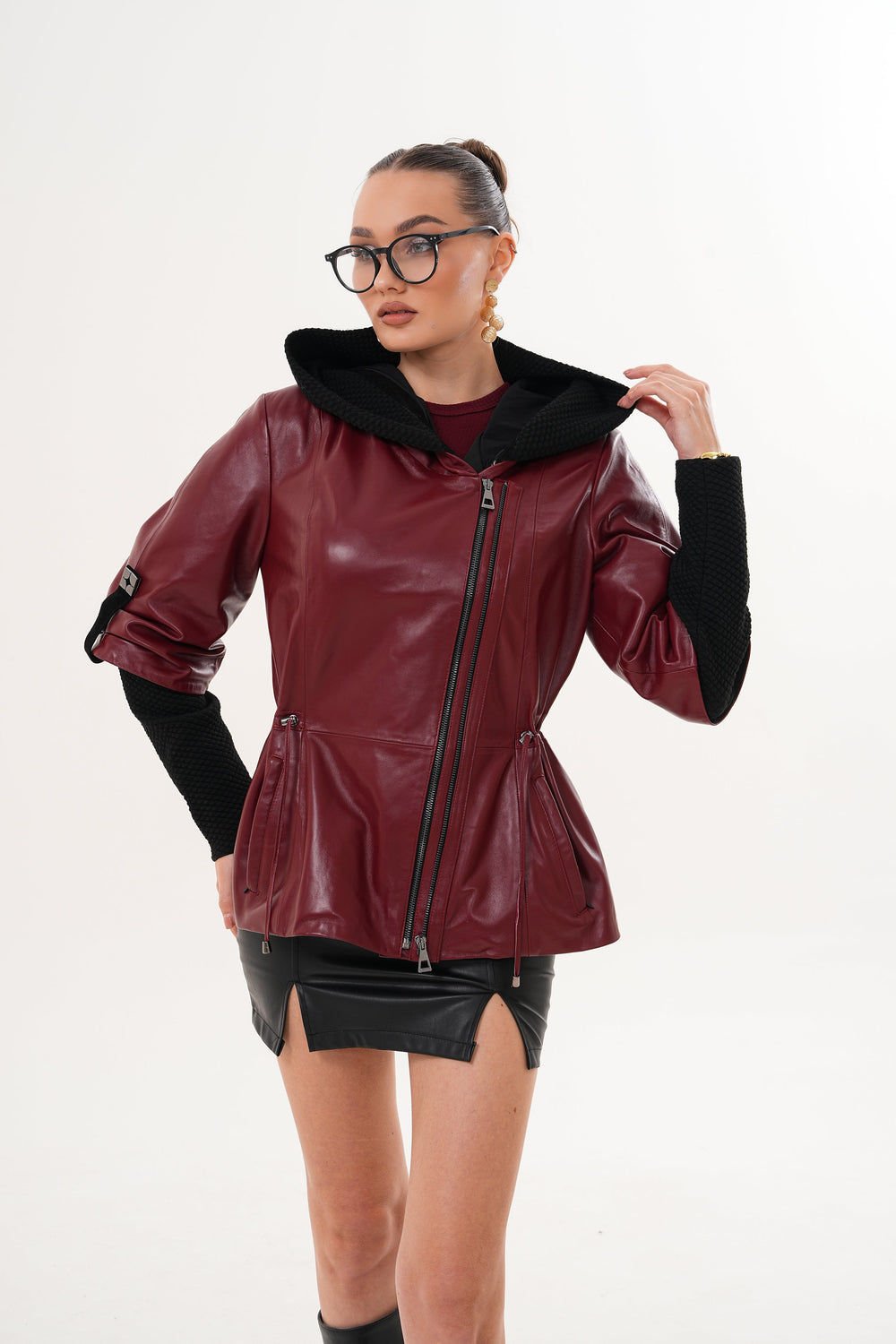 The Hudson Burgundy Leather Jacket - Vinci Leather