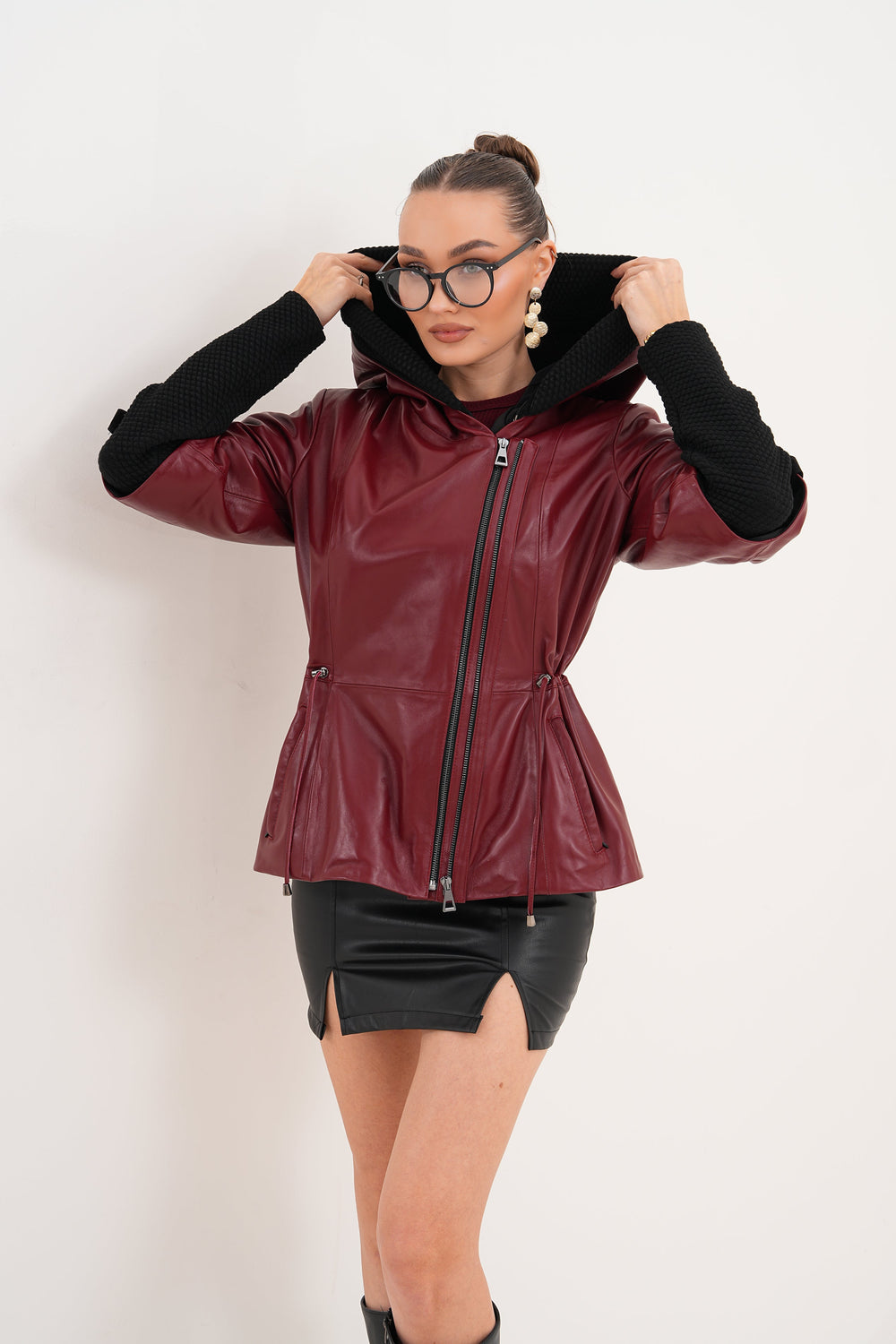 The Hudson Burgundy Leather Jacket - Vinci Leather