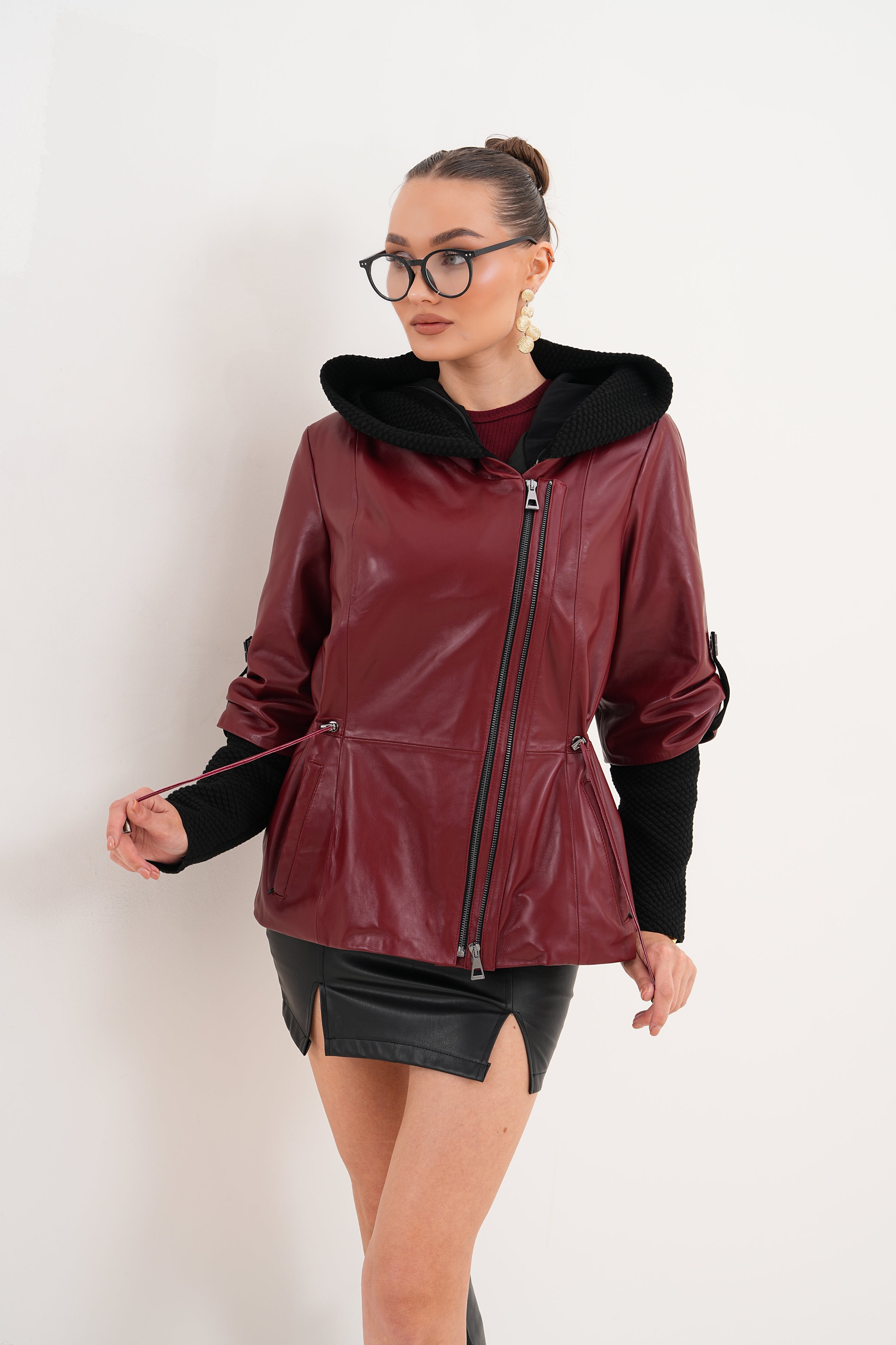 The Hudson Burgundy Leather Jacket - Vinci Leather