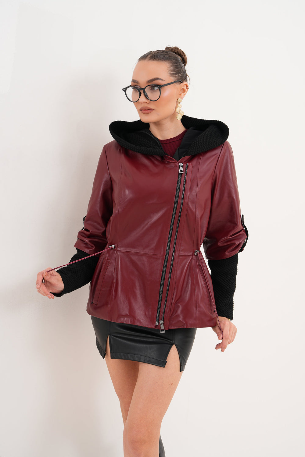 The Hudson Burgundy Leather Jacket - Vinci Leather