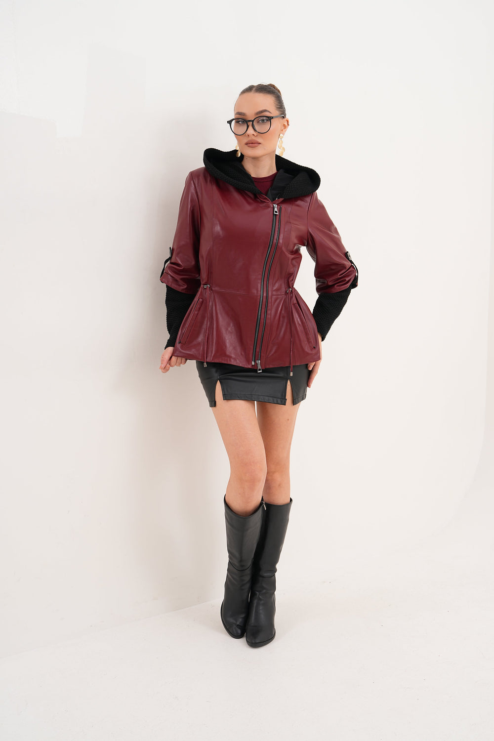 The Hudson Burgundy Leather Jacket - Vinci Leather