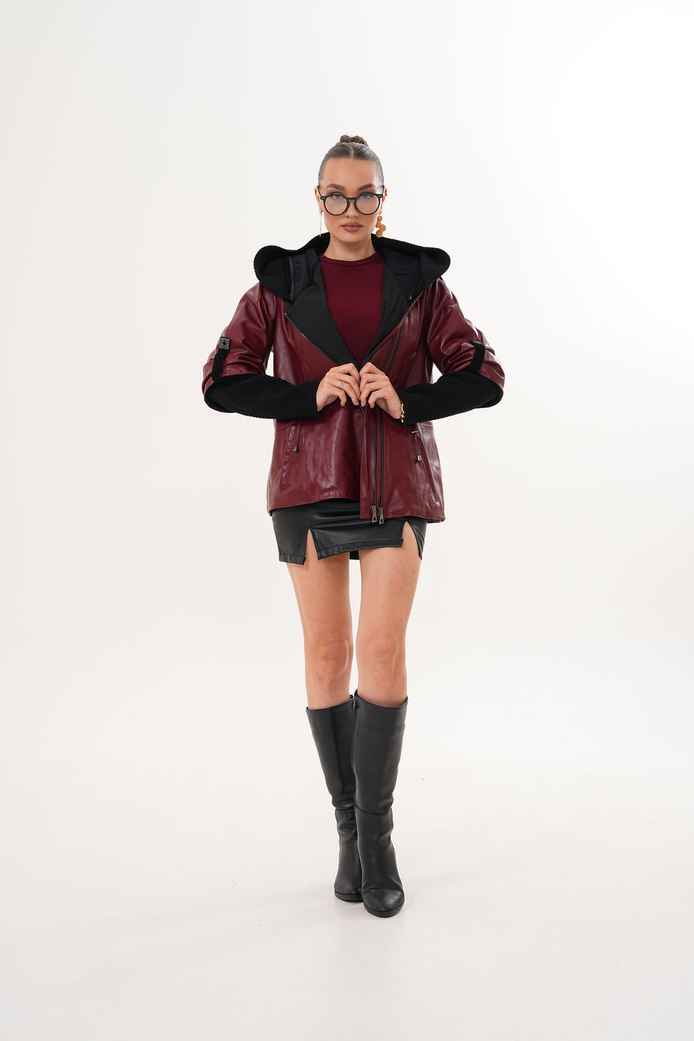 The Hudson Burgundy Leather Jacket - Vinci Leather