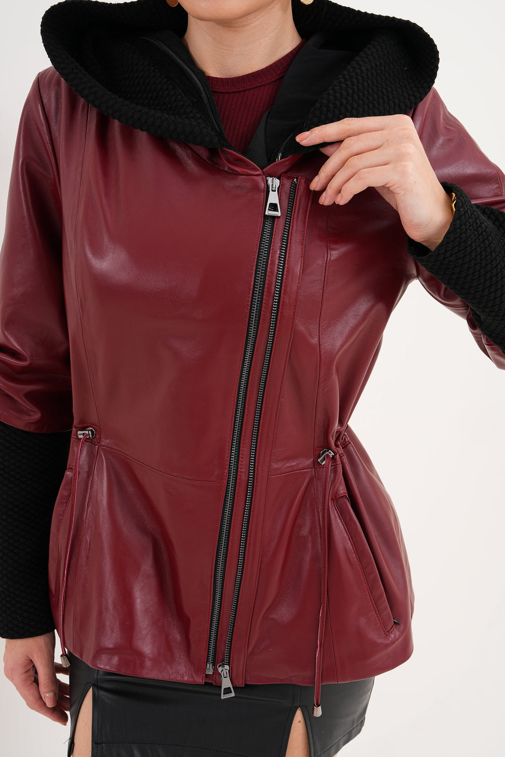 The Hudson Burgundy Leather Jacket - Vinci Leather