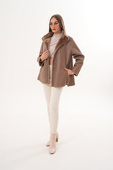 The Belluna Camel Reversible Shearling Jacket - Vinci Leather