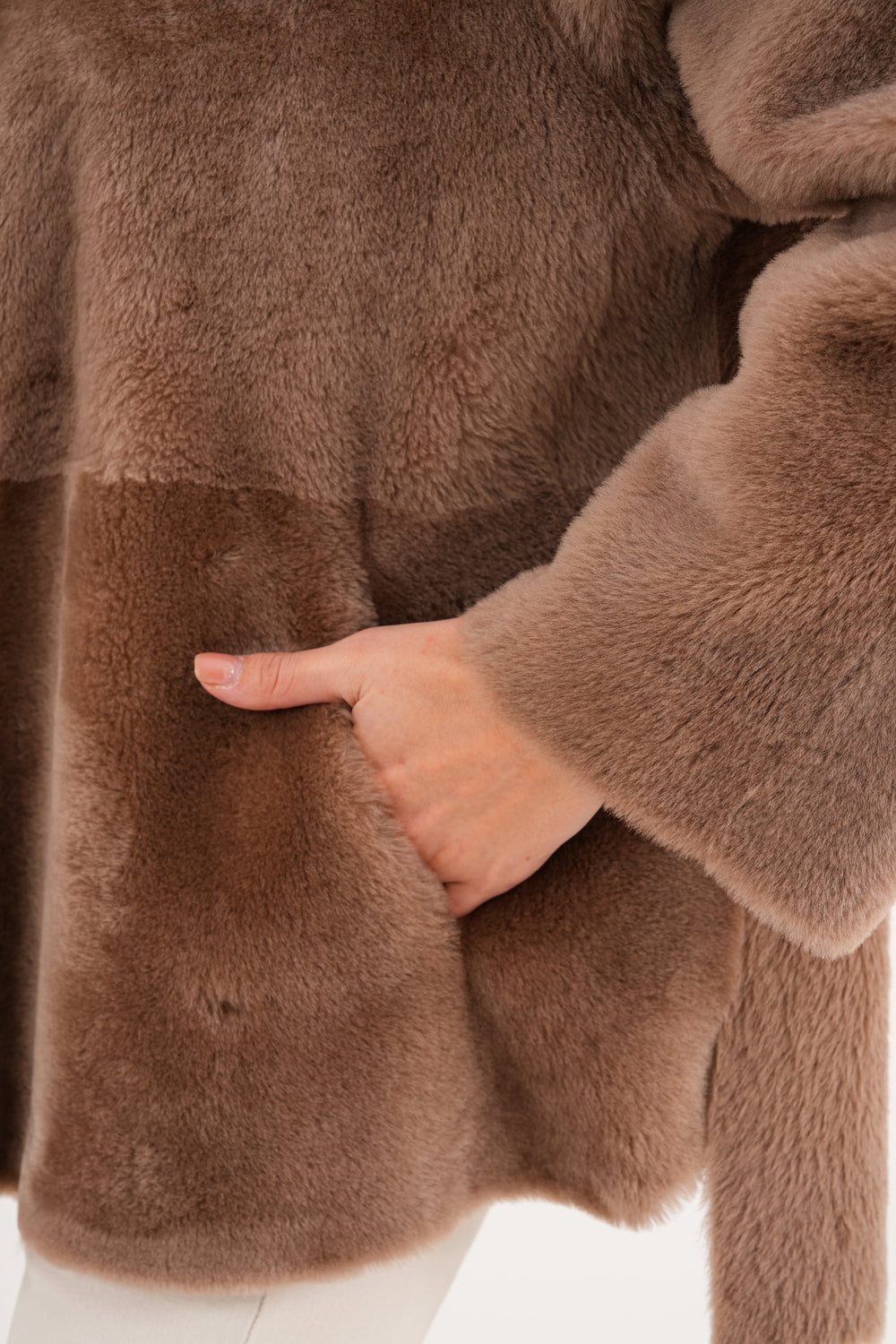 The Belluna Camel Reversible Shearling Jacket - Vinci Leather