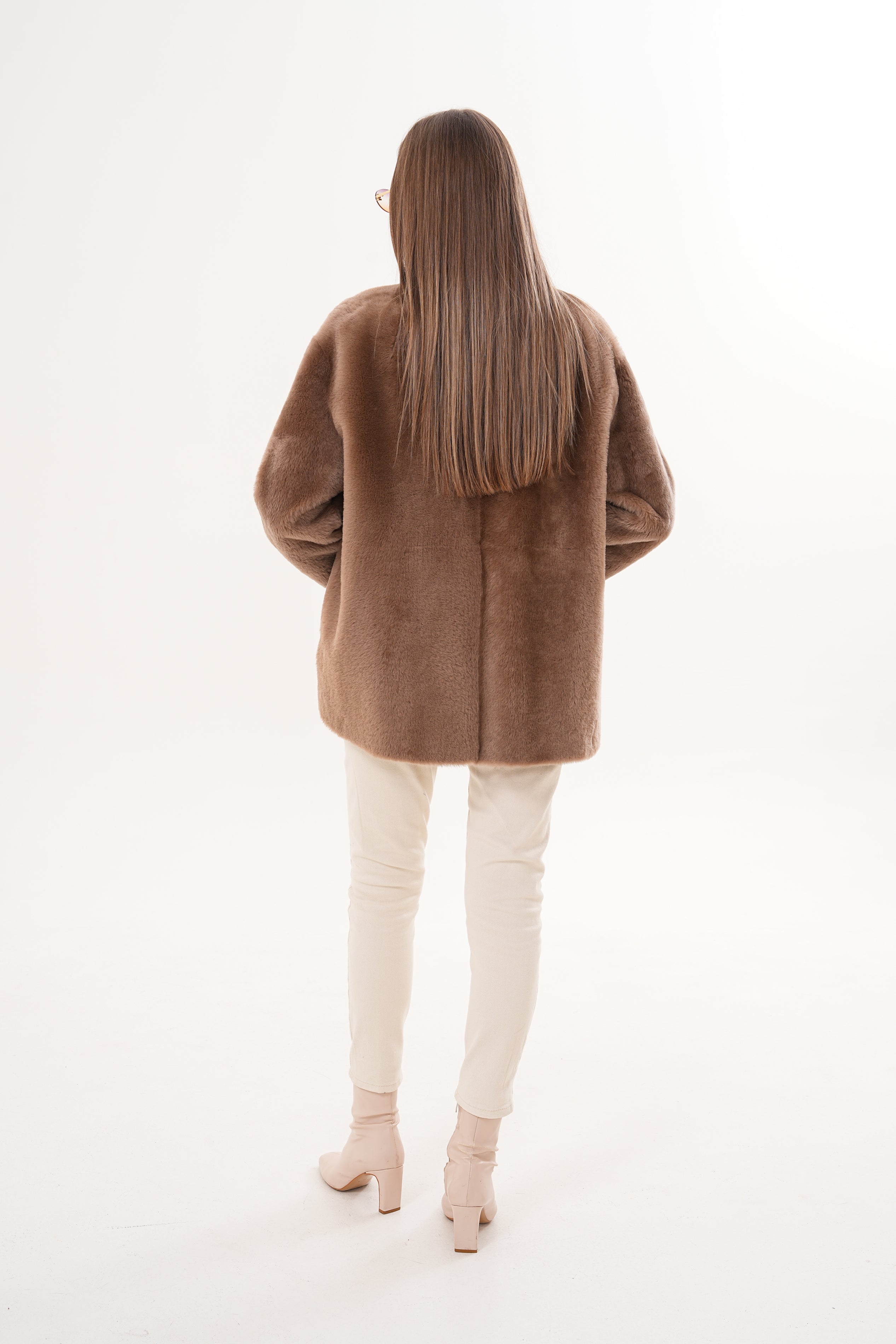 The Belluna Camel Reversible Shearling Jacket - Vinci Leather