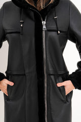 The Belluna Black Shearling Jacket - Vinci Leather