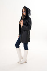 The Portofino Black Reversible Shearling Jacket - Vinci Leather