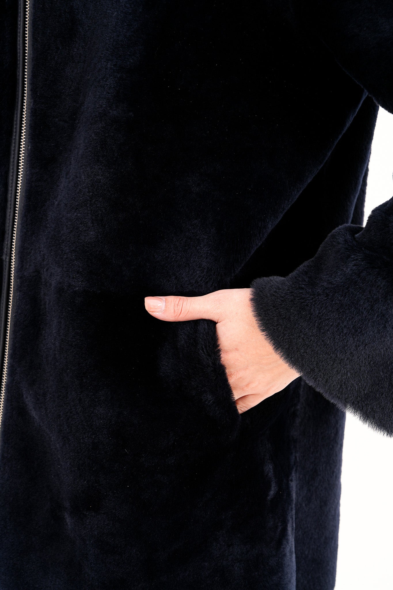 The Portofino Black Reversible Shearling Jacket - Vinci Leather