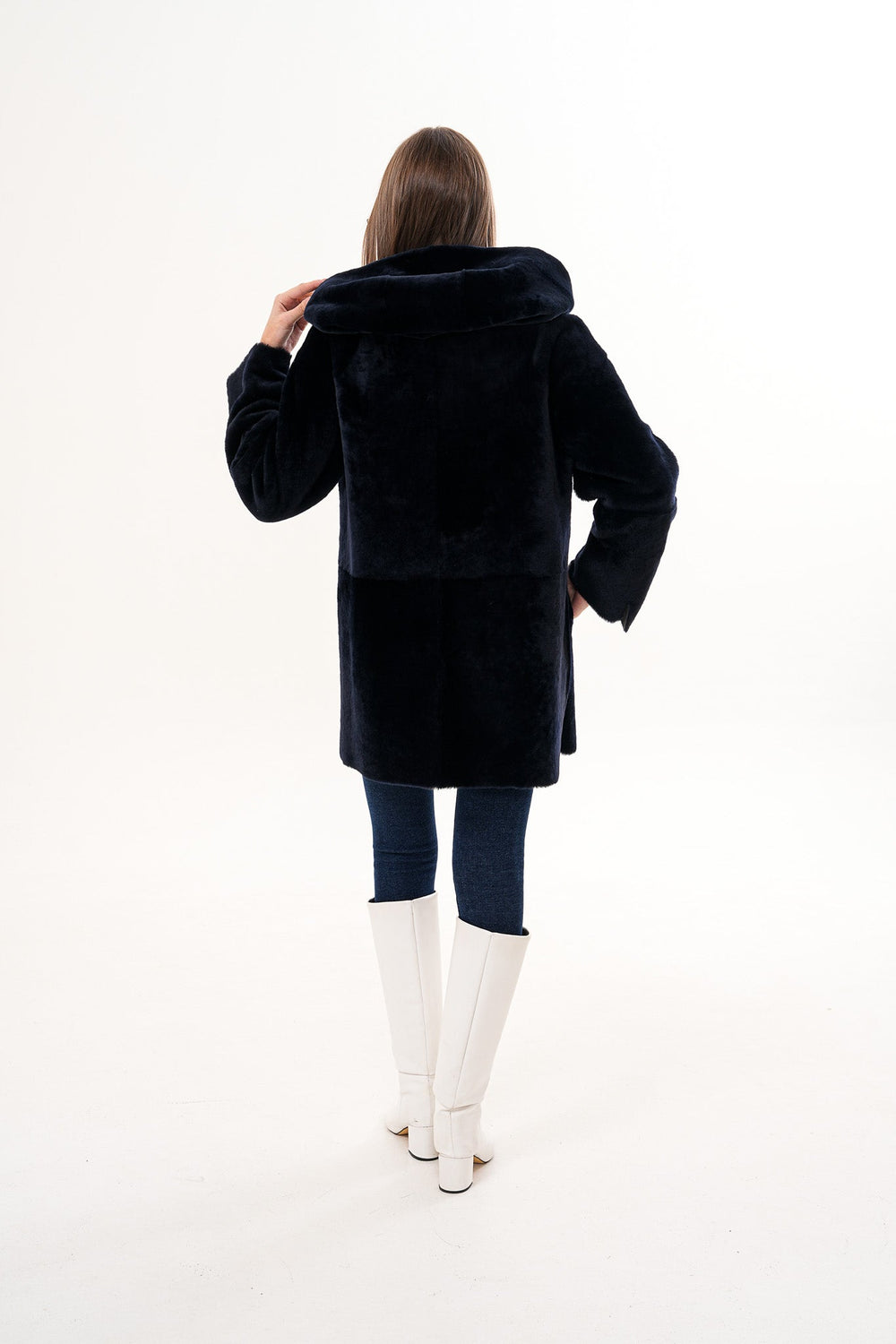 The Portofino Black Reversible Shearling Jacket - Vinci Leather