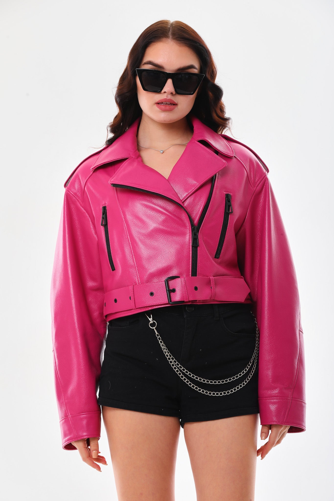 The Blaze Fuchsia Leather Jacket - Vinci Leather