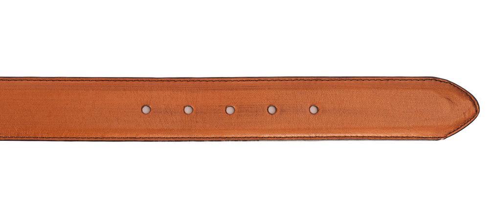 The Maratea Tan Navy Leather Belt - Vinci Leather