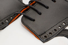The Neiva Black White Wingtip Semi Brogue Derby Shoe - Vinci Leather